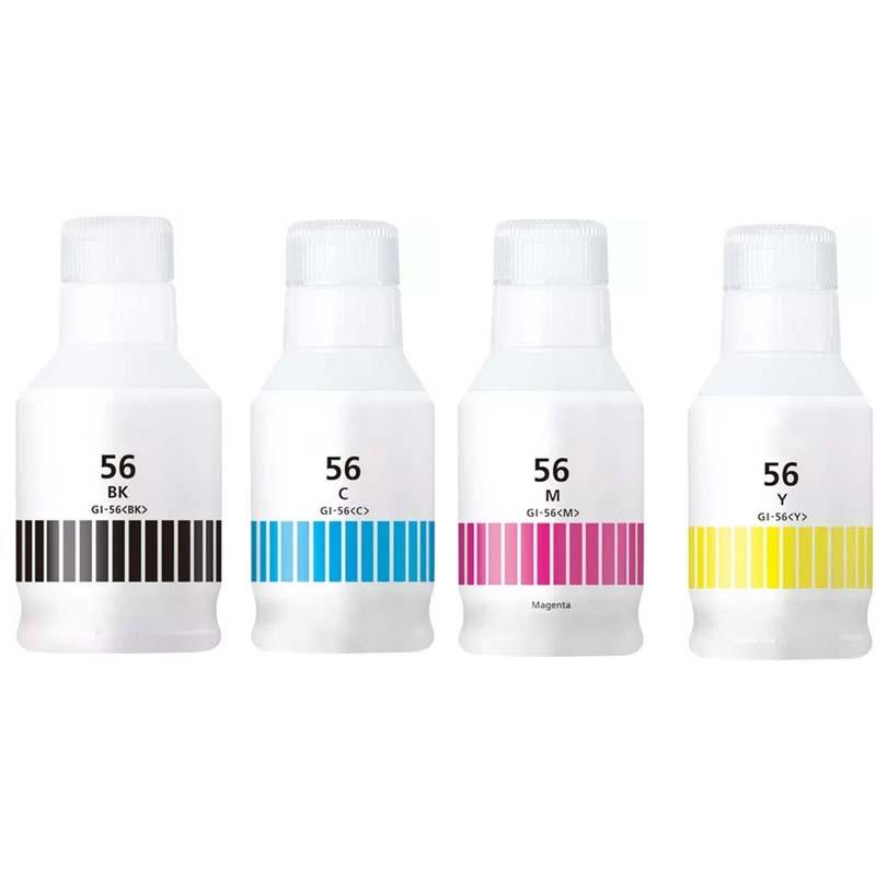 Canon Compatible GI-56 Full Set of Ink Bottles (Black/Cyan/Magenta/Yellow)